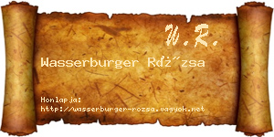 Wasserburger Rózsa névjegykártya